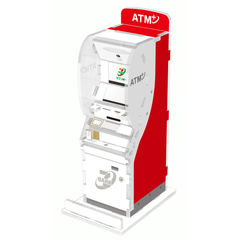 セブン銀行ATM風貯金箱　レッド